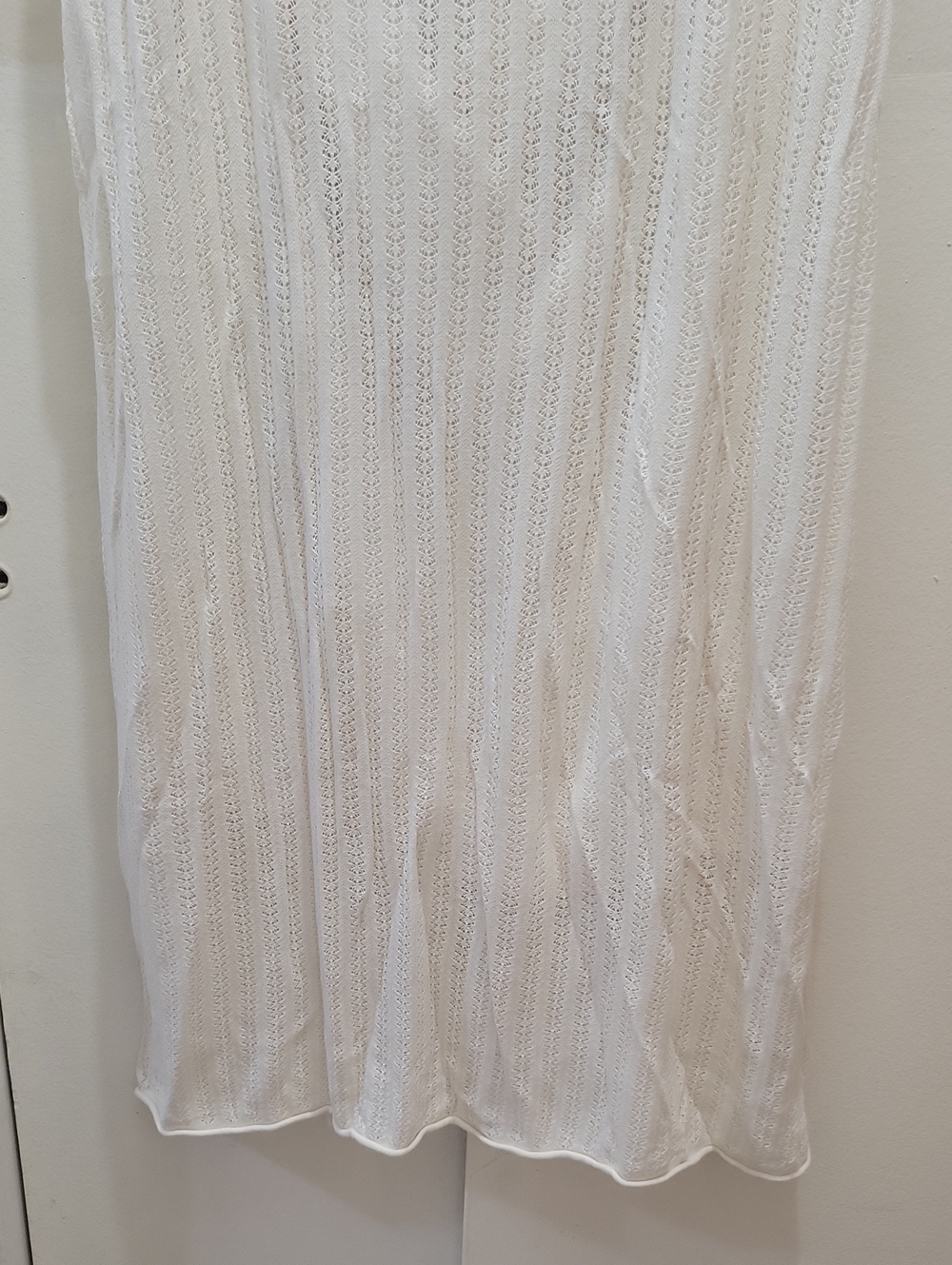 Cream Open-Knit Maxi Sleeveless Dress With Slip 2X - Picture 6 of 6